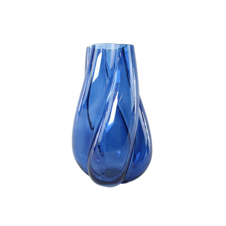 Glas Vase MEVA  (15,5x17x28cm) Blå