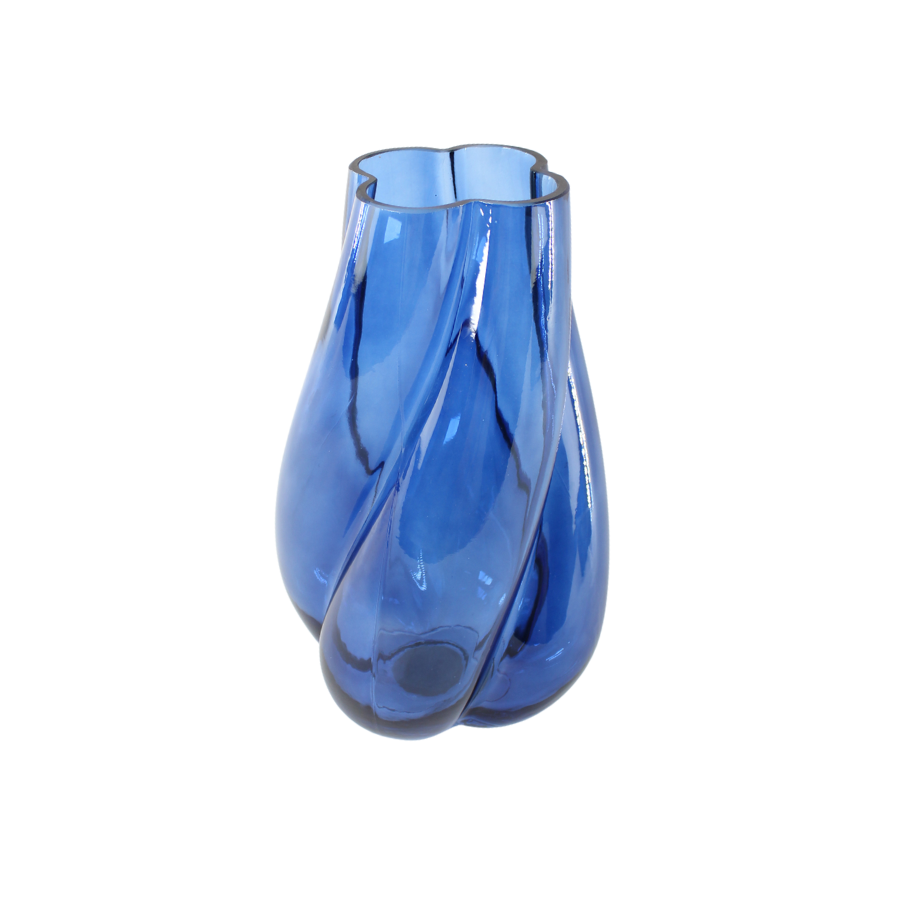 Glas Vase MEVA  (15,5x17x28cm) Blå