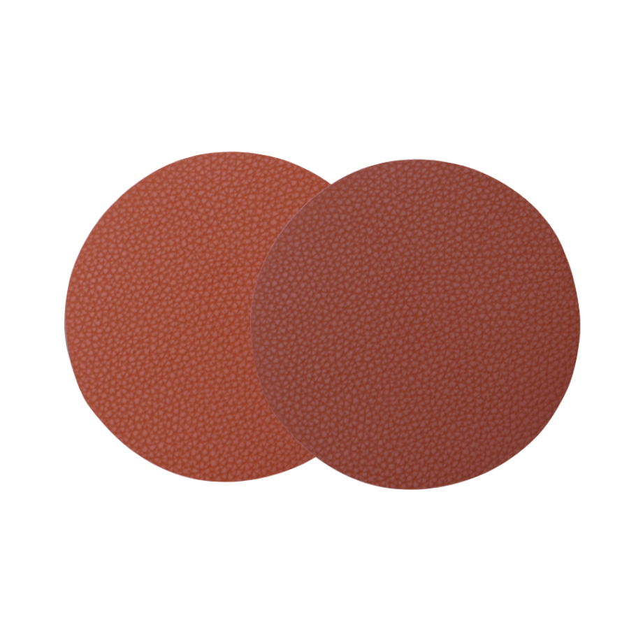 Glasbrik Rund PU Læder (Ø10 cm) Brun 6 stk