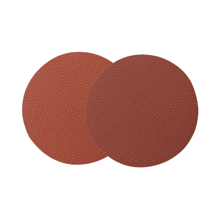 Glasbrik Rund PU Læder (Ø10 cm) Brun 6 stk