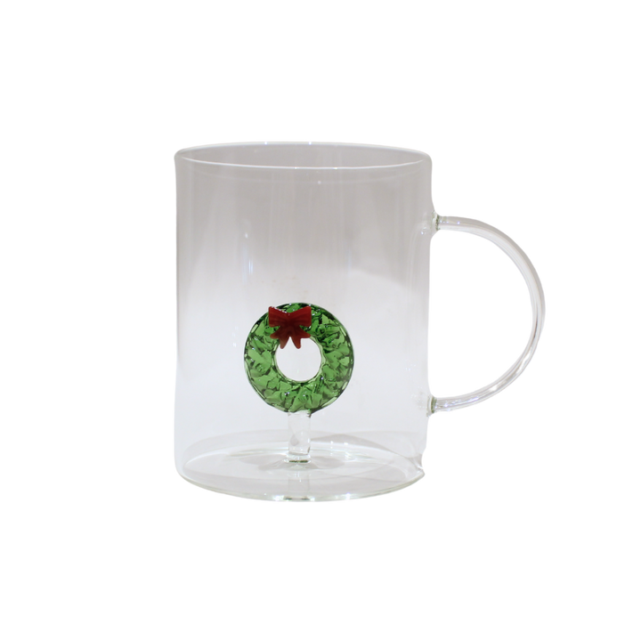 Glas med Julekrans Figur (450ml)