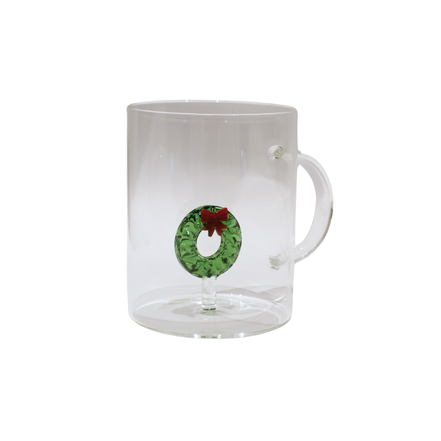 Glas med Julekrans Figur (450ml)