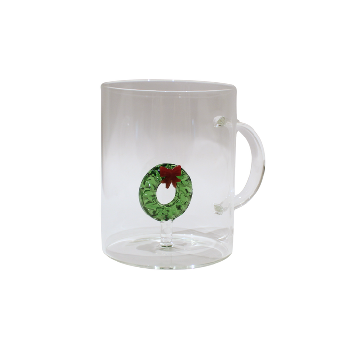 Glas med Julekrans Figur (450ml)