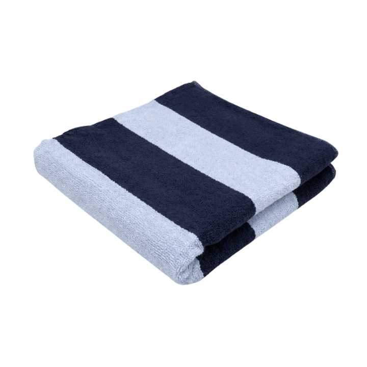 Håndklæde Strib Navy/Lyseblå (50x90cm)