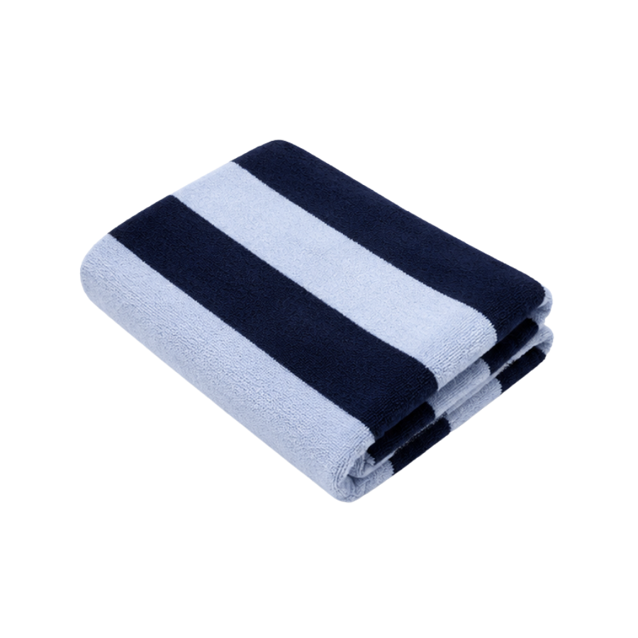 Håndklæde Strib Navy/Lyseblå (70x135cm)