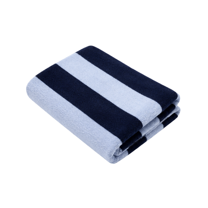 Håndklæde Strib Navy/Lyseblå (70x135cm)