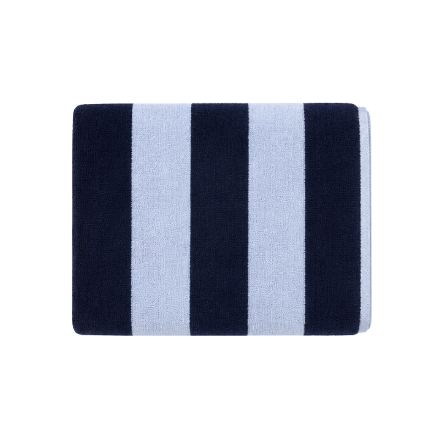 Håndklæde Strib Navy/Lyseblå (80x150cm)
