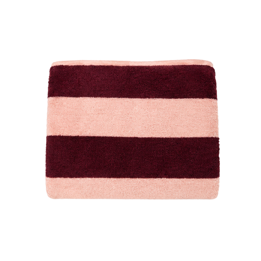 Håndklæde Strib Rosa/Bordeaux (70x135cm)