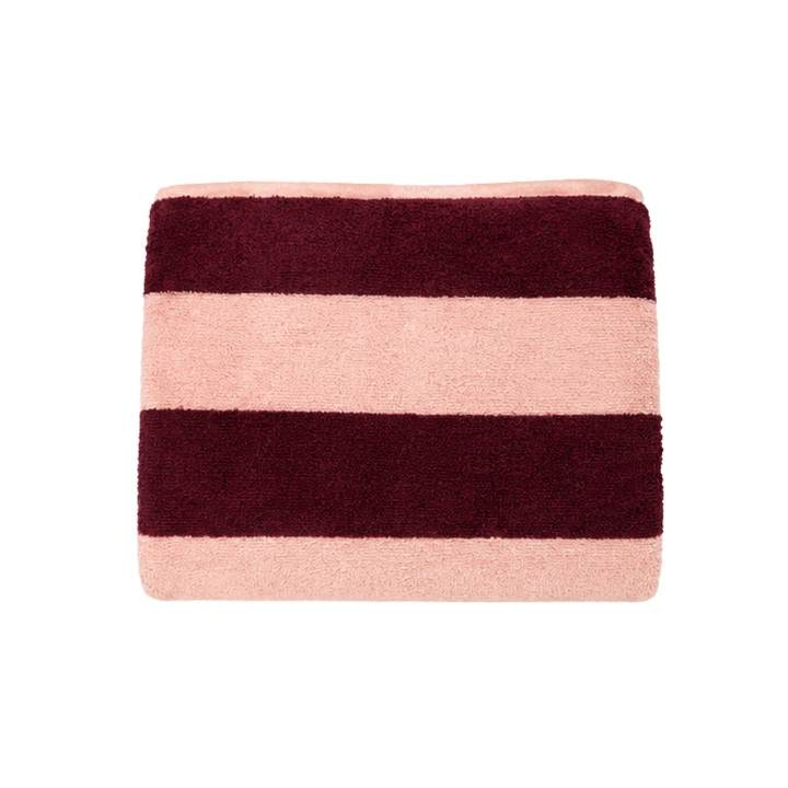 Håndklæde Strib Rosa/Bordeaux (70x135cm)