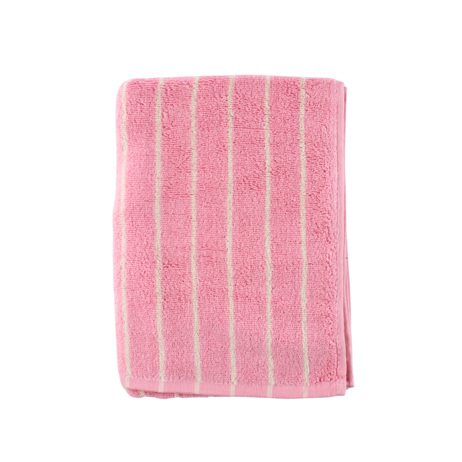 Håndklæde m Rosa og Creme Stribe BESS (50x100cm)
