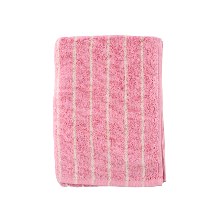Håndklæde m Rosa og Creme Stribe BESS (50x100cm)