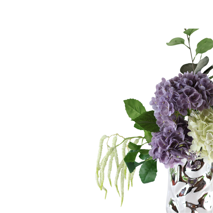 Evighedsbuket Lilla Drøm m. Hortensia og Eucalyptus