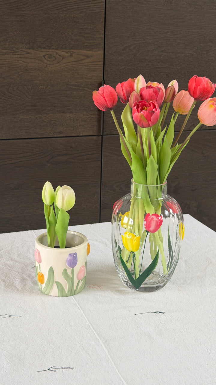 Tulipaner Buket  (H40cm) Lyserød