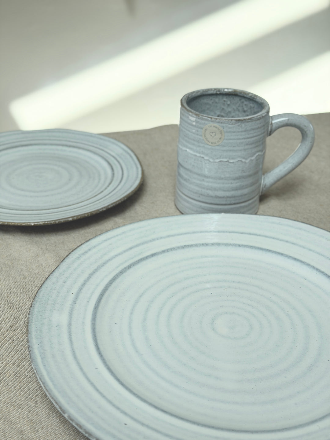 6 stk. Frokosttallerkener i Blå/Hvid (Ø19,5cm)
