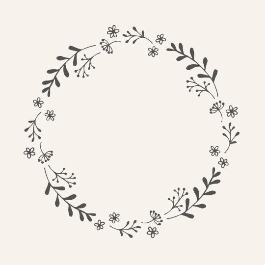 Ib Laursen - Papirservietter Black Flower Wreath (50stk.)