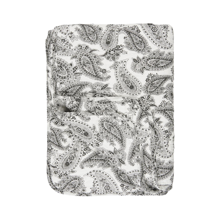 Ib Laursen - Quilt i Hvid m. Sort Paisley (130x180cm)