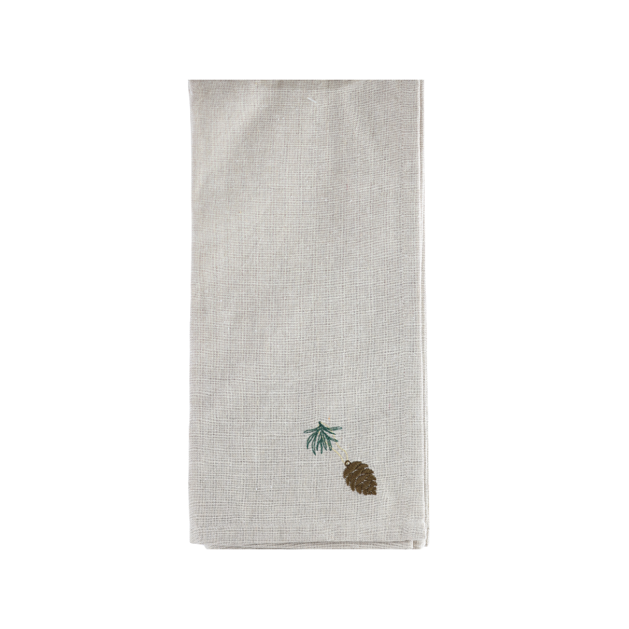 Jule Viskestykke m Grankogle Broderi (50x70cm)