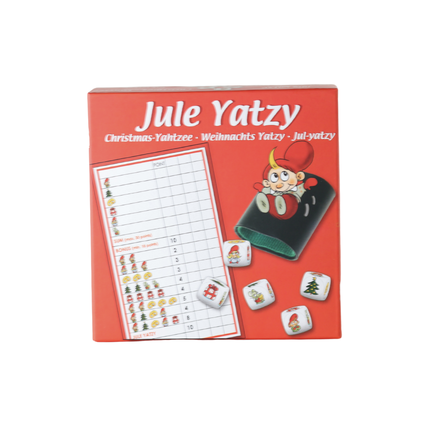 Julius Yatzy Spil. ( 5 terninger, 1 blok og 1 bæger)