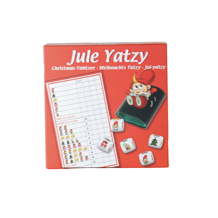 Julius Yatzy Spil. ( 5 terninger, 1 blok og 1 bæger)