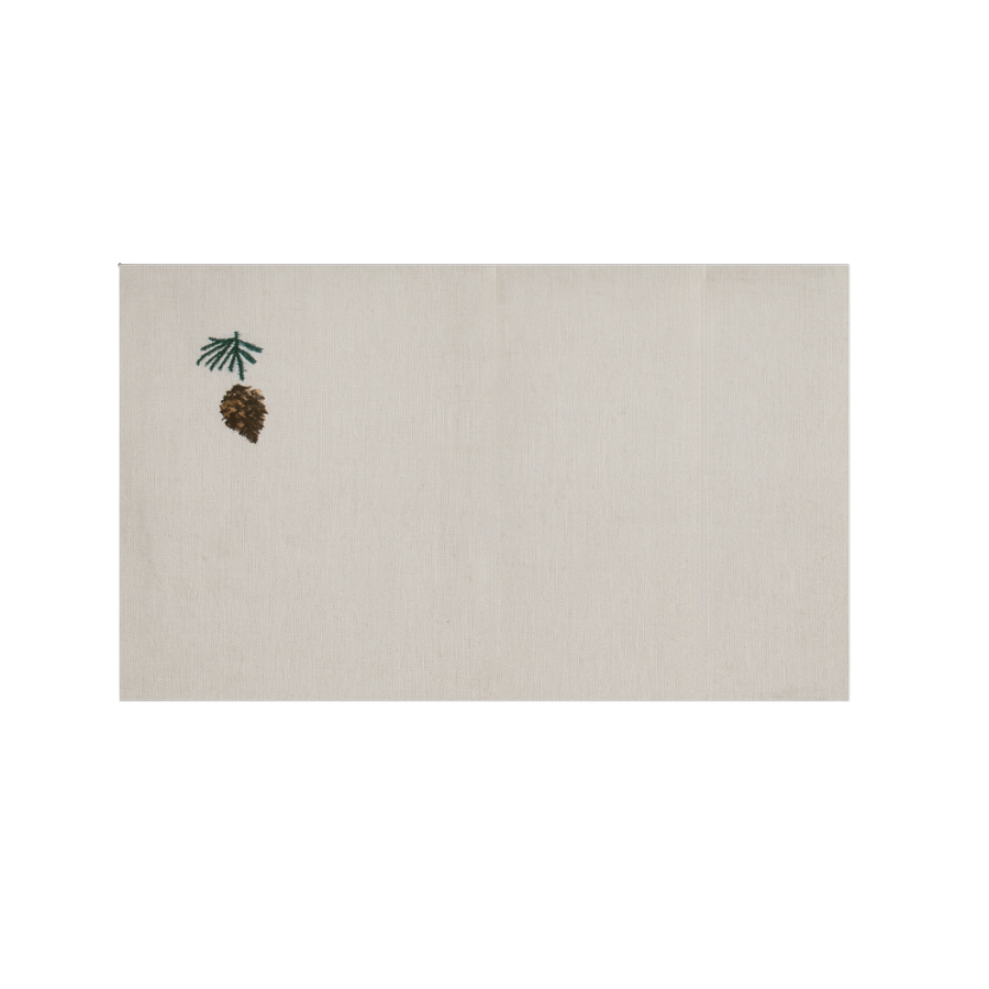 Juledækkeserviet m Grankogle Broderi (30x45cm)