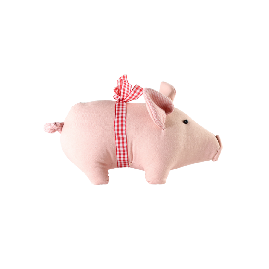 Julegris m. Sløjfe Rosa (23 x 13 x 12cm)