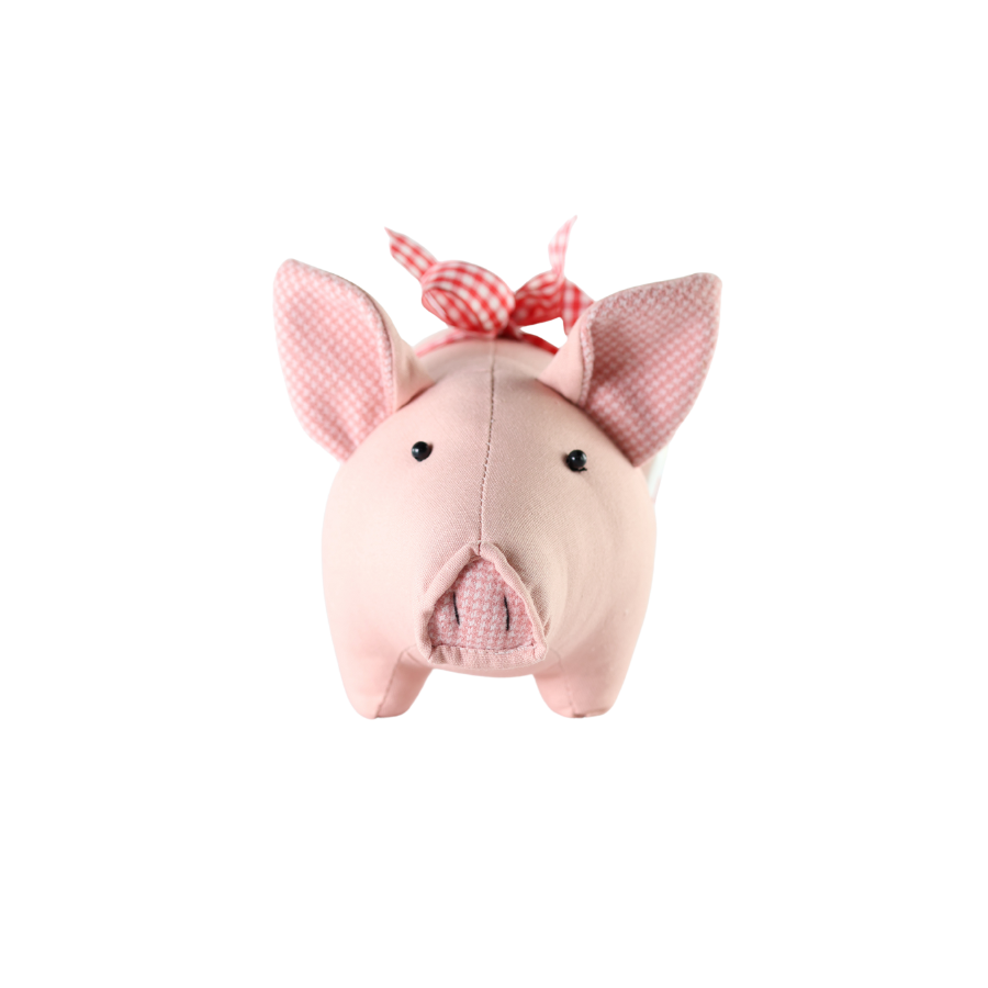 Julegris m. Sløjfe Rosa (23 x 13 x 12cm)