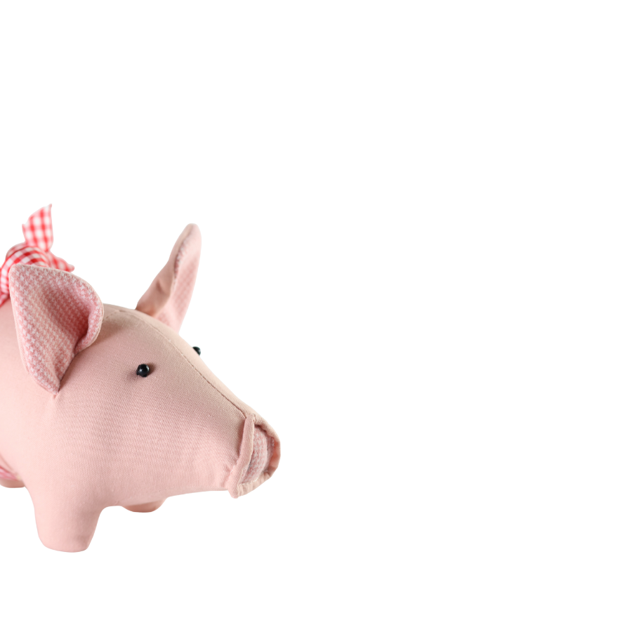 Julegris m. Sløjfe Rosa (23 x 13 x 12cm)