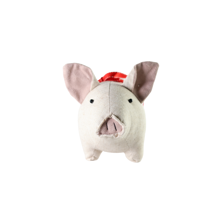 Julegris m. Sløjfe Sand (23 x 13 x 12cm)