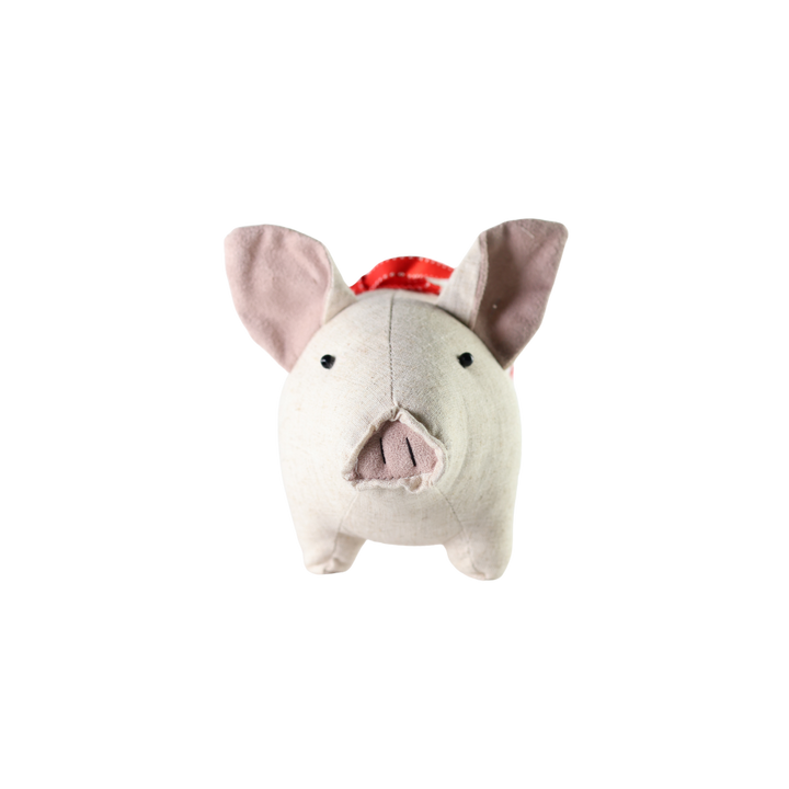 Julegris m. Sløjfe Sand (23 x 13 x 12cm)