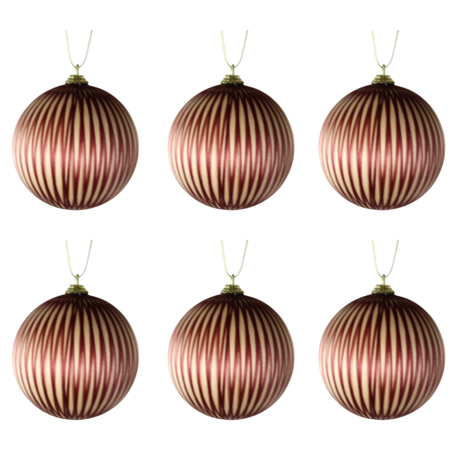 6 stk. Julekugler GABRIEL Brun (Ø8 cm)