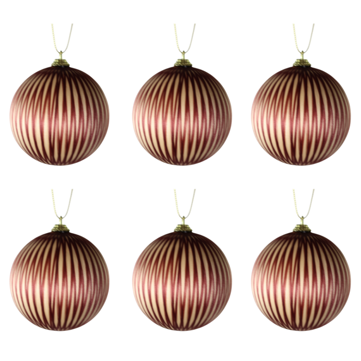 6 stk. Julekugler GABRIEL Brun (Ø8 cm)