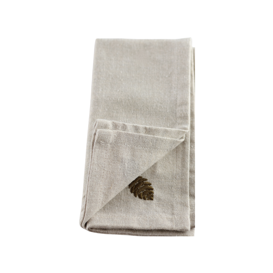 Julemundserviet m Grankogle Broderi (40x40cm)