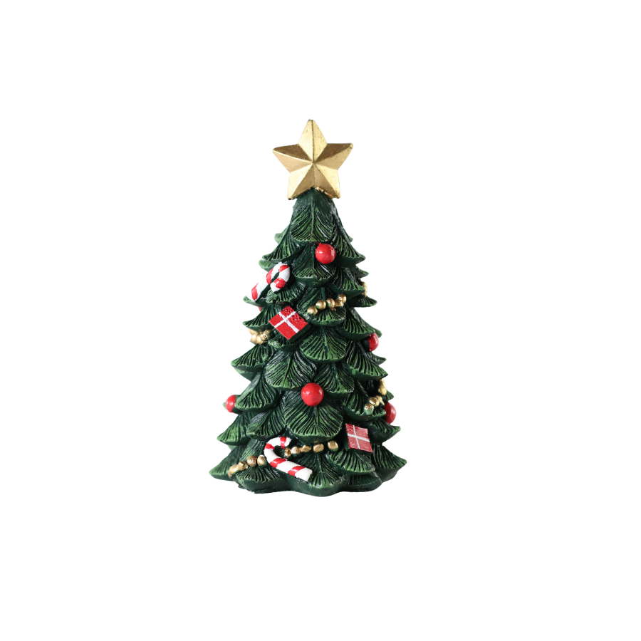 Juletræ m. Pynt Polyresin m. Grøn (15cm)