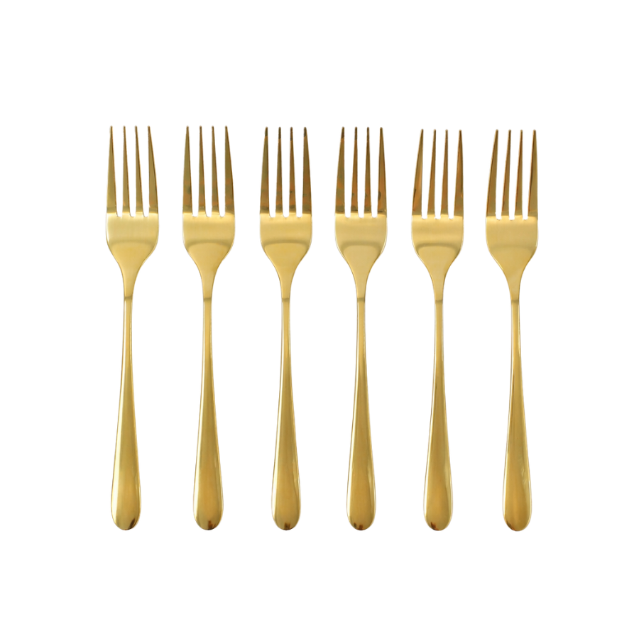 Kagegaffel CABIR i Guld Farve (6stk)