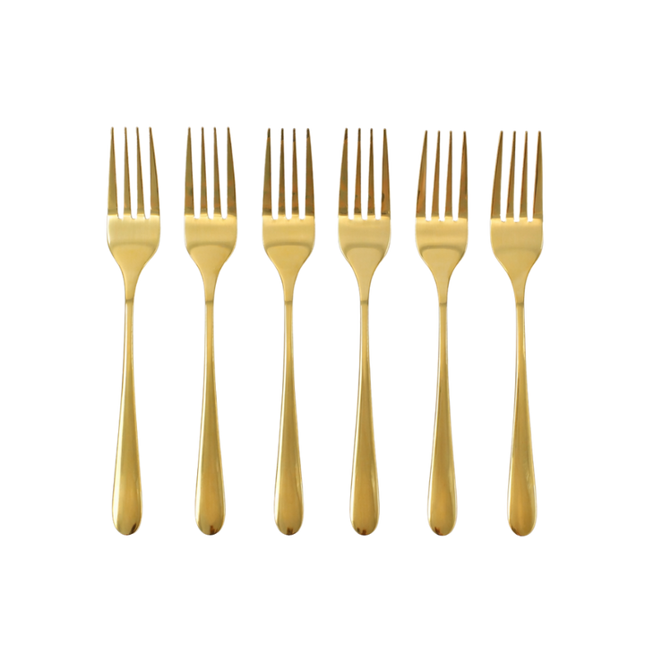 Kagegaffel CABIR i Guld Farve (6stk)