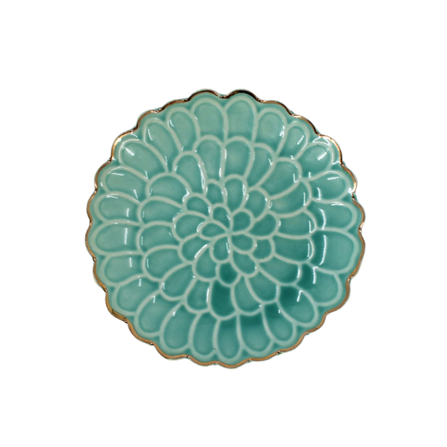 Keramik Bakke BENIT i Turquoise (Ø10x1,7cm)