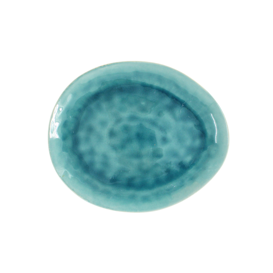 Keramik Oval Middagstallerken i Blå (28,5x24cm)