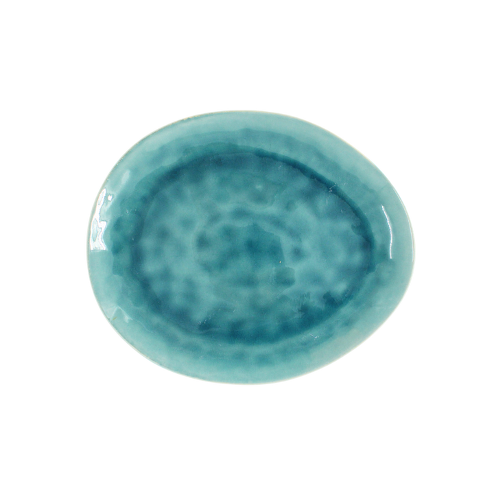 Keramik Oval Middagstallerken i Blå (28,5x24cm)