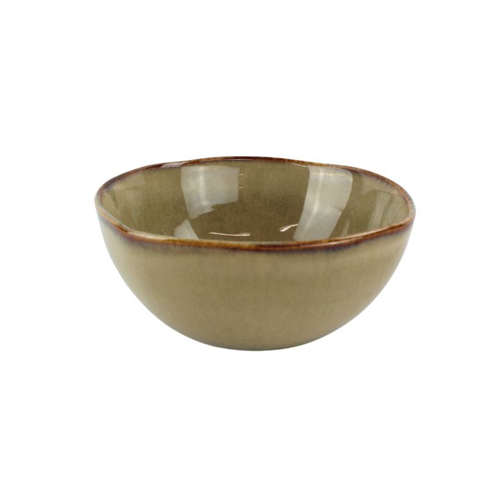6 stk. Keramik Skåle i Beige (Ø14cm)
