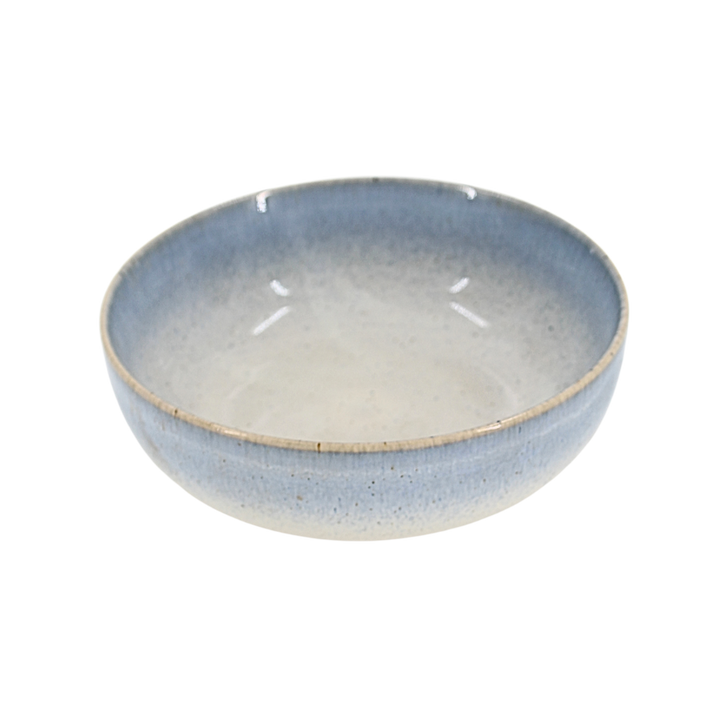 6 stk. Keramik Skåle i Hvid m. Nister & Blå Kant (Ø15,2cm)