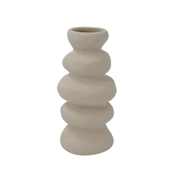 Keramik Vase FABIEN i Sand (Ø9,8xH20cm)