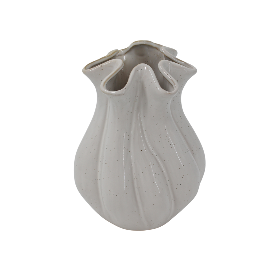 Keramik Vase FABROA i Hvid (Ø15xH21,2cm)