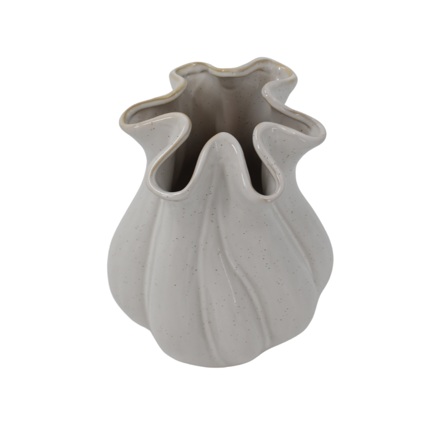 Keramik Vase FABROA i Hvid (Ø15xH21,2cm)