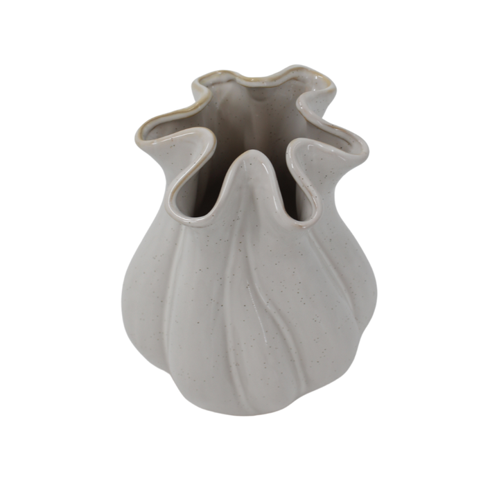 Keramik Vase FABROA i Hvid (Ø15xH21,2cm)