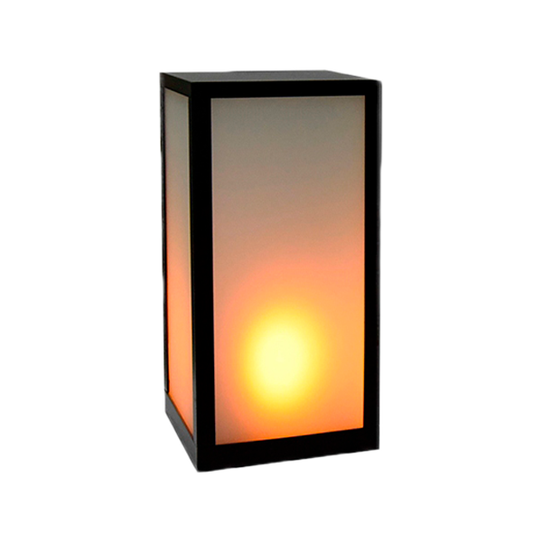Lanterne m. LED i Sort m. Frostet Glas (H:29)