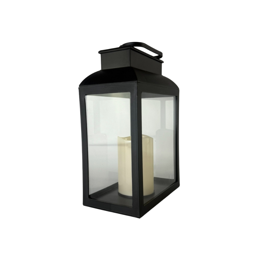 Lanterne med LED Lys (20x12,5x30cm)