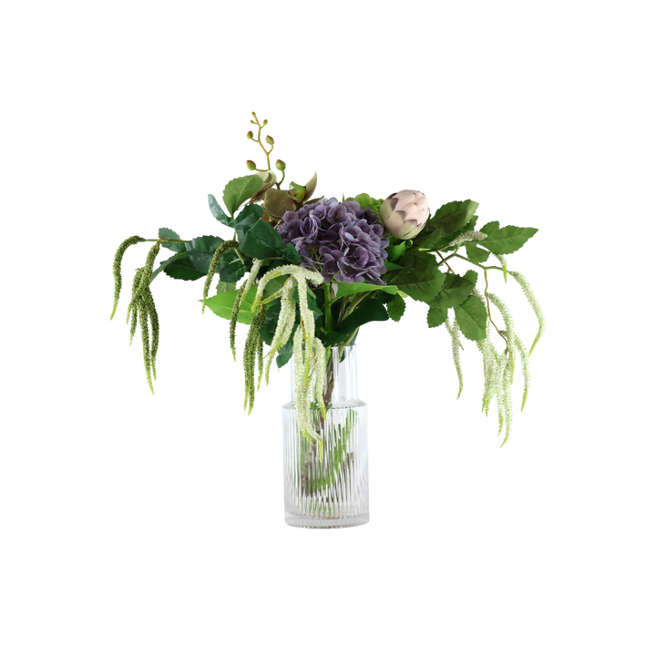 Evighedsbuket Lilla Natur m. Protea og Hortensia