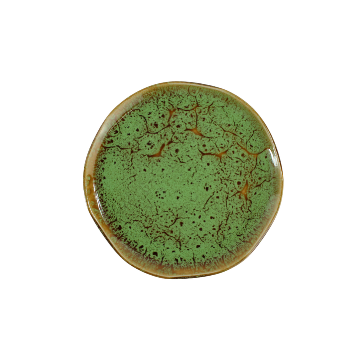 Lille Keramik Tallerken i Grøn (Ø:14,8cm)