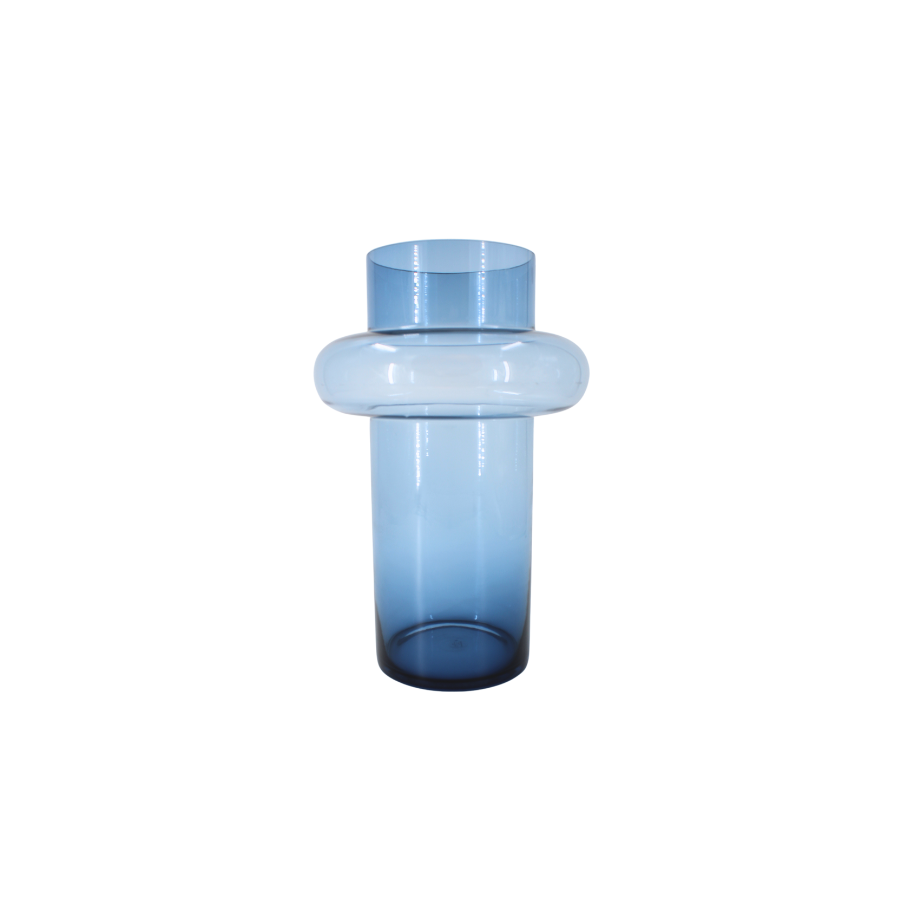 Lyngby - Tube Vase i Dark Blue (H:20cm)