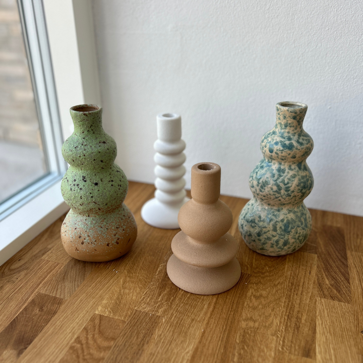 Lysestage COSTI i Brun (Ø10,7xH16cm)